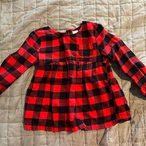 Toddler Girls Buffalo Plaid Shirt/Tunic